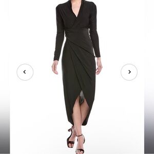 RACHEL Rachel Roy Fitted Black Draped
Long Sleeve Dress Size Medium